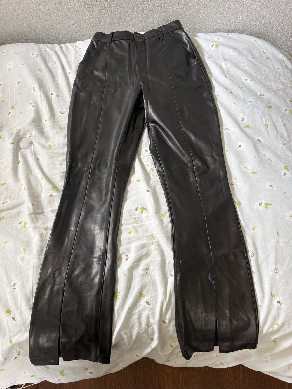 Abercrombie and Fitch skinny high rise curve love faux leather pants with slit